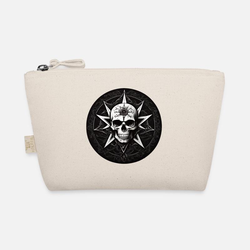 Crâne orné noir et blanc dans le style gothique Trousse biologique