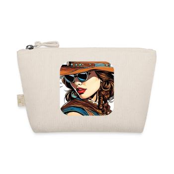 Cool Western Girl with Sunglasses - Organic Pouch - nature - Front