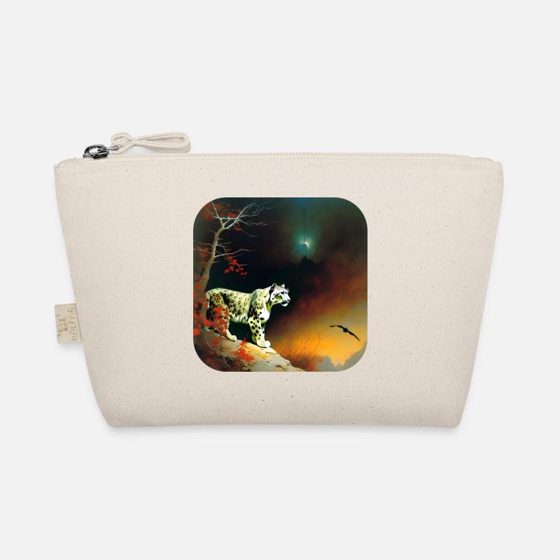Mystical Motif Mysterious Snow Leopard Organic Pouch