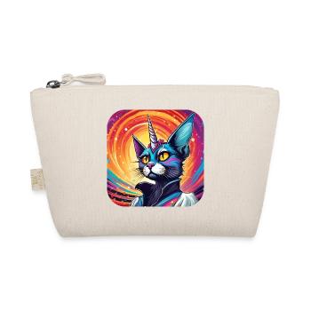 Psychedelic Motif Unicorn Cat - Organic Pouch - nature - Front