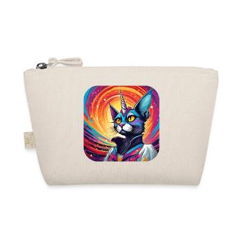 Psychedelic Motif Unicorn Cat - Organic Pouch - nature - Front
