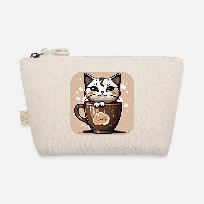 Chat de café mignon Trousse biologique