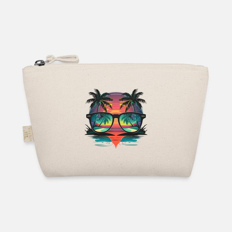 "Sunset Palm Trees: Beach Style at Sunset" Organic Pouch