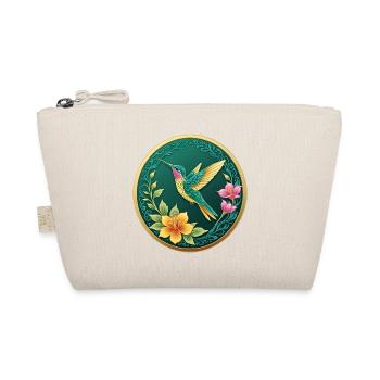 Fancy coin hummingbird on flowers - Organic Pouch - nature - Front
