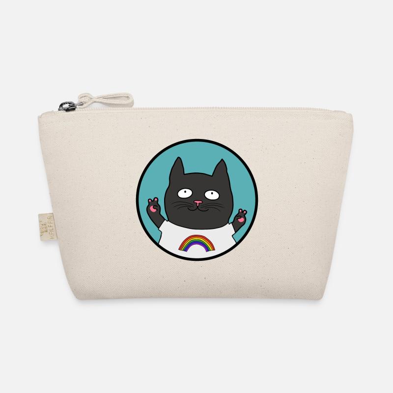 Pride Schwartze Katze Regenbogen - Bio-Täschchen - Natur