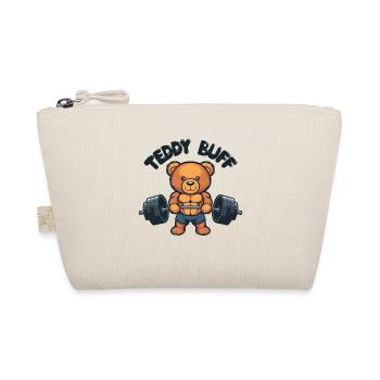 Teddybär Gewichtheben Gym Wortspiel - Bio-Täschchen - Natur - Vorne