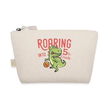 Roaring into 5th Grade Dinosaur Basketball - Organic Pouch - nature - Front