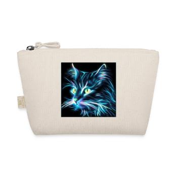 Neon Cat Head in Energy Shimmer - Organic Pouch - nature - Front