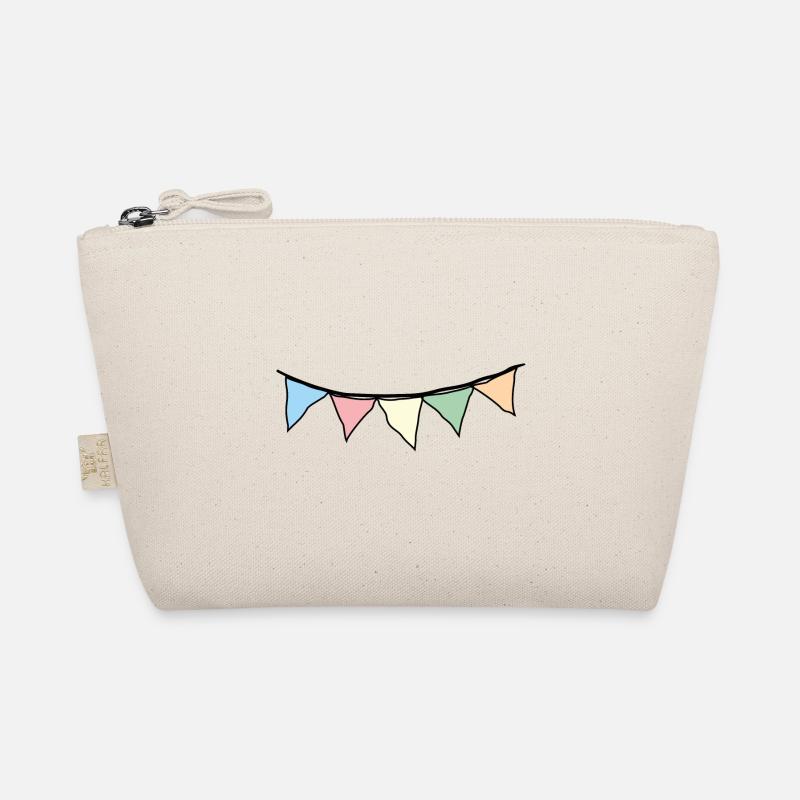Wimpel Girlande _outline_black_pastel1 - Bio-Täschchen - Natur
