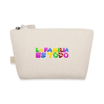La Familia es todo Eltern Kind Geburt Mama Papa - Bio-Täschchen - Natur - Vorne