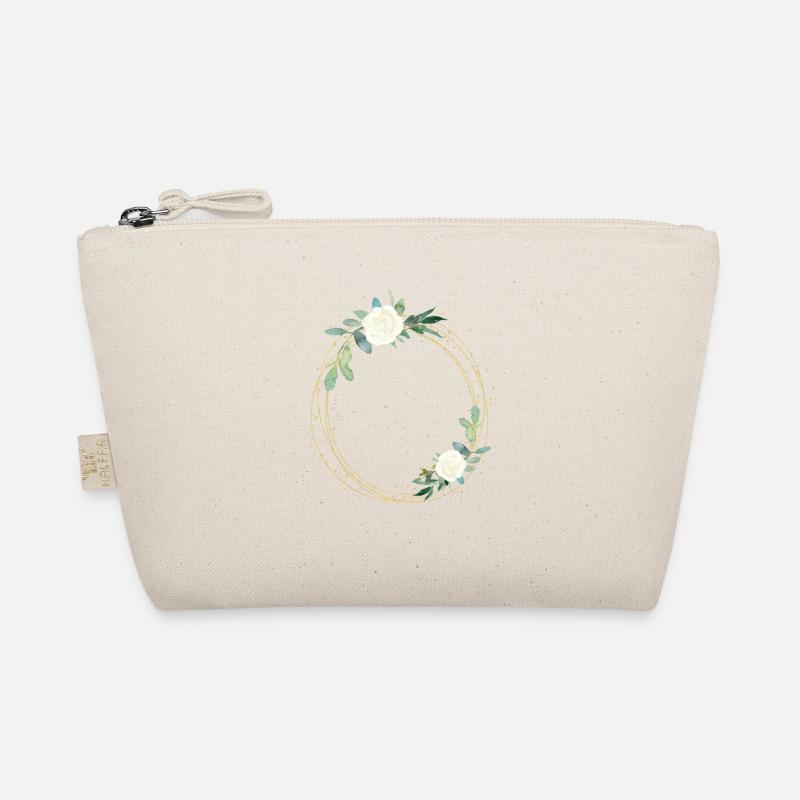 Cercle vert fleurs blanc - personnalisable Trousse biologique