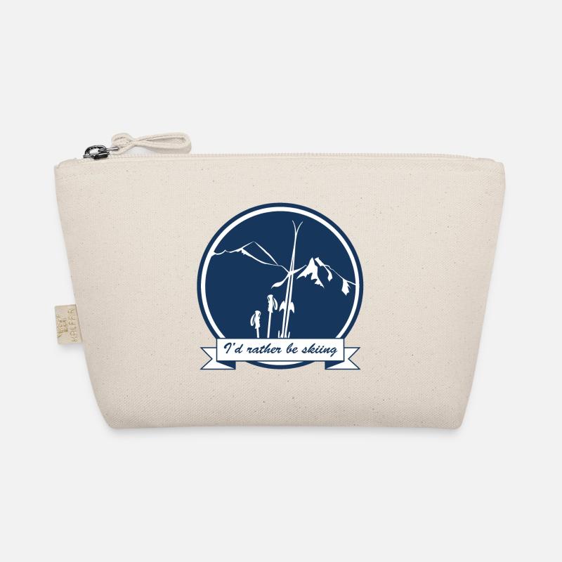 I d rather be skiing round mountain - Organic Pouch - nature