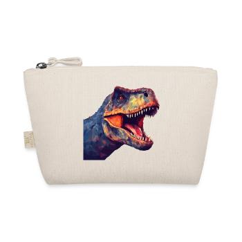 Dinosaurier T-Rex im Polygon-Stil - Bio-Täschchen - Natur - Vorne