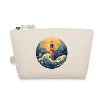 Retro lighthouse with waves: Nostalgic design - Organic Pouch - nature - Front