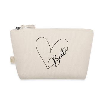 Beata Name Heart Line - Organic Pouch - nature - Front