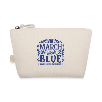 In march we wear blue colon colorectal cancer - Organic Pouch - nature - Front