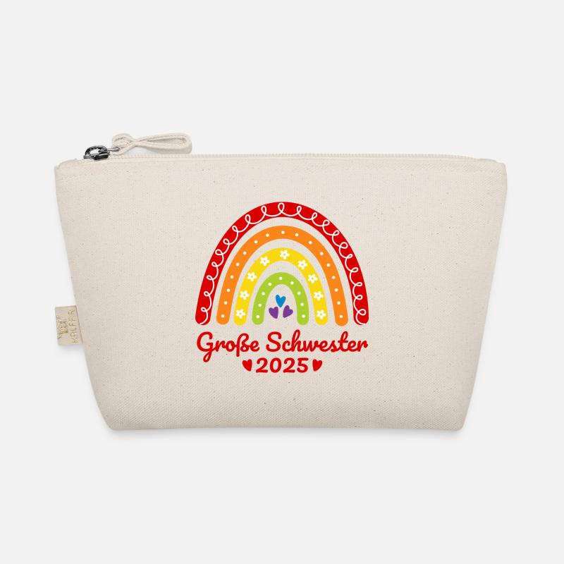 Geschwister Boho Regenbogen Große Schwester 2025 Bio-Täschchen