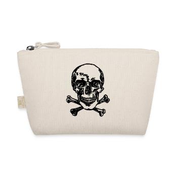 Totenkopf und Knochen Pirat - Bio-Täschchen - Natur - Vorne