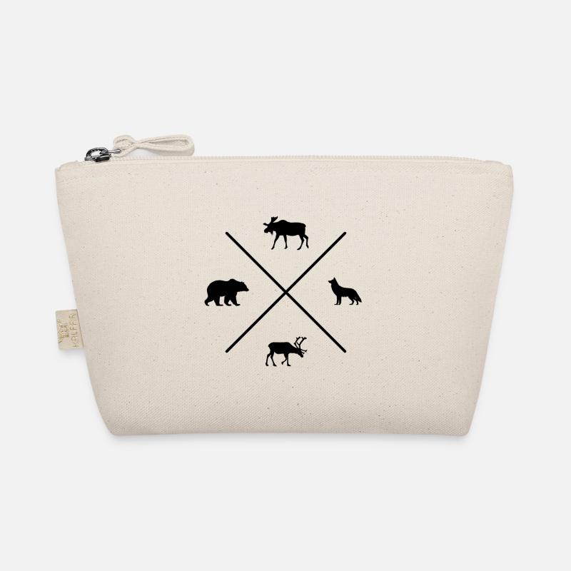 Suède Silhouette Ours Loup Orignal Renne Noir Trousse biologique