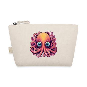Süsser Tintenfisch Oktopus Geschenkidee - Bio-Täschchen - Natur - Vorne