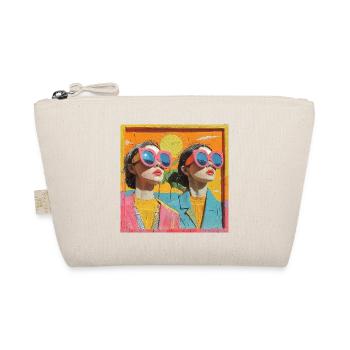 Mother Daughter Sunny Wooden Art - Organic Pouch - nature - Front
