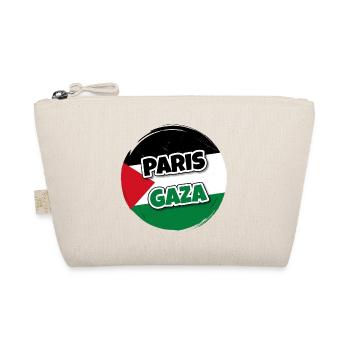 Drapeau de la Palestine rond avec texte PARIS GAZA - Trousse biologique - nature - Devant