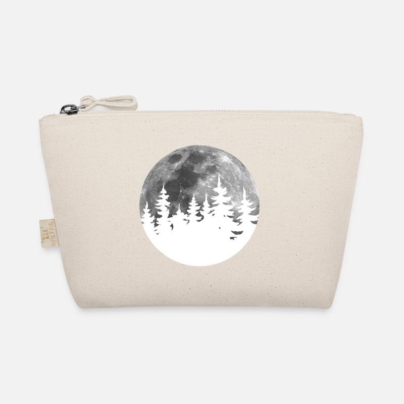 Fir forest in the full moon wilderness nature Organic Pouch