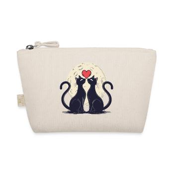 Two cats with heart 2 - Organic Pouch - nature - Front