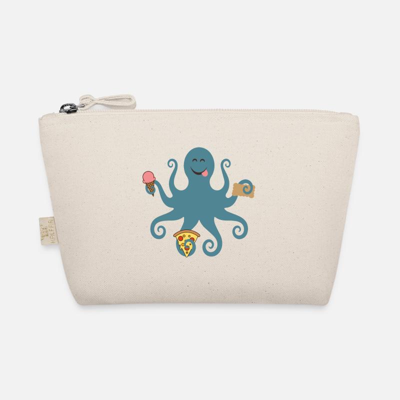 Snacktopus - verfressener Octopus - Bio-Täschchen - Natur