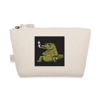 Crocodile fumant avec chaîne en or et lunettes de soleil - Trousse biologique - nature - Devant