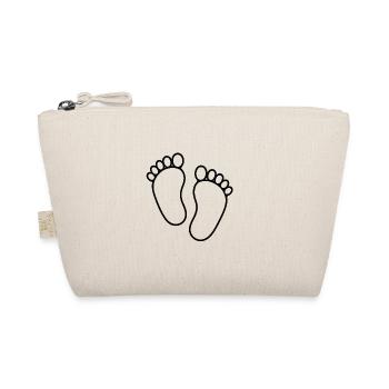 Timeless traces – baby feet in black and white - Organic Pouch - nature - Front