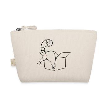 Cat in a Box Cat No No middle finger funny - Organic Pouch - nature - Front