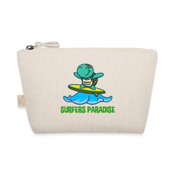 Kawaii Turtle Surfer - Sunglasses and - Organic Pouch - nature - Front