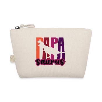 Papasaurus Father's Day Dinosaur T-Rex Gift Idea - Organic Pouch - nature - Front