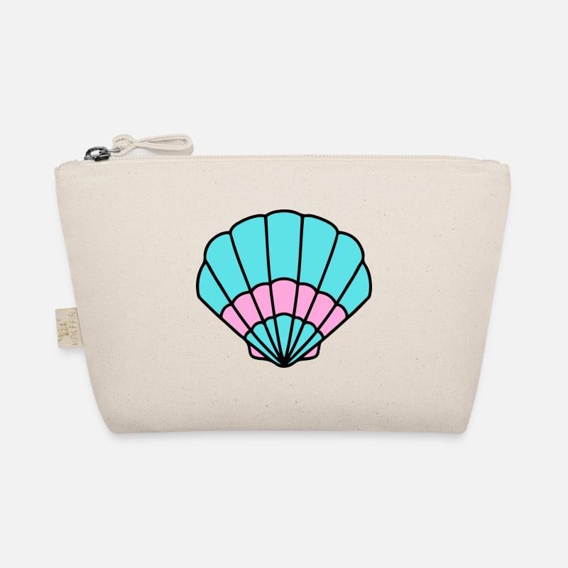 Shell turquoise pink - maritim Comic-Design Organic Pouch