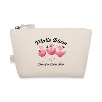 Malle Diven Think Pink Trink Flink Braut Geschenk - Bio-Täschchen - Natur - Vorne
