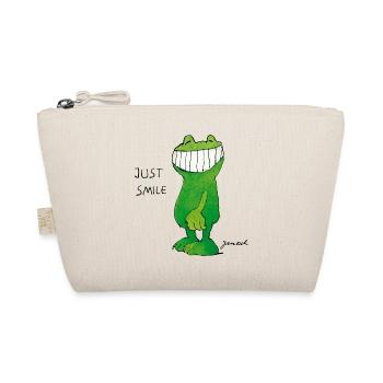 Janosch’s Günter Box Frog Just Smile Quote - Organic Pouch - nature - Front