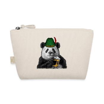 Panda mit Bier / Lustig, Humor - Bio-Täschchen - Natur - Vorne