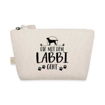 DIE MIT DEM LABBI GEHT Labrador Spruch Wilsigns - Bio-Täschchen - Natur - Vorne