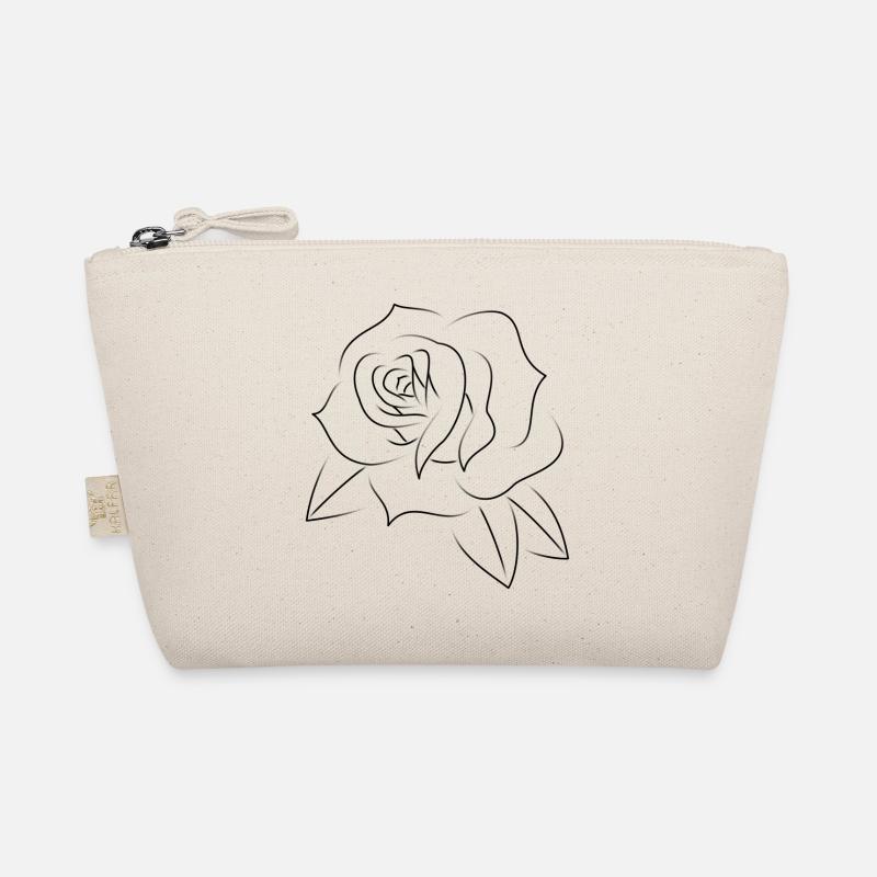 Minimal rose tattoo black Organic Pouch