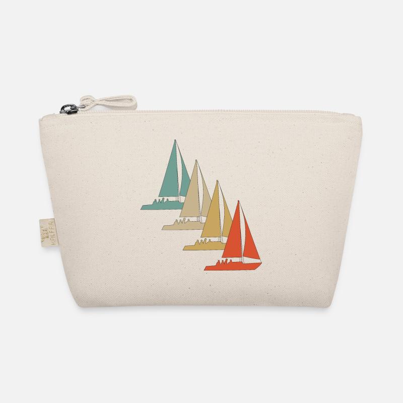 Retro vintage style sailing sailboat sailing ship Organic Pouch