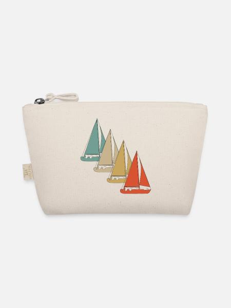 Retro Vintage Style Segeln Segelboot Segelschiff - Bio-Täschchen - Natur