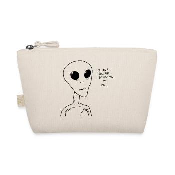 alien thank you for believing in me graphic - Organic Pouch - nature - Front