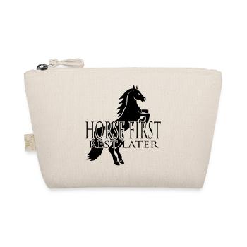 Horse first - rest later Motiv 2 - Bio-Täschchen - Natur - Vorne