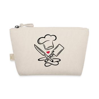 Kochen Kochmütze Chefkoch Messer Infinity Symbol - Bio-Täschchen - Natur - Vorne