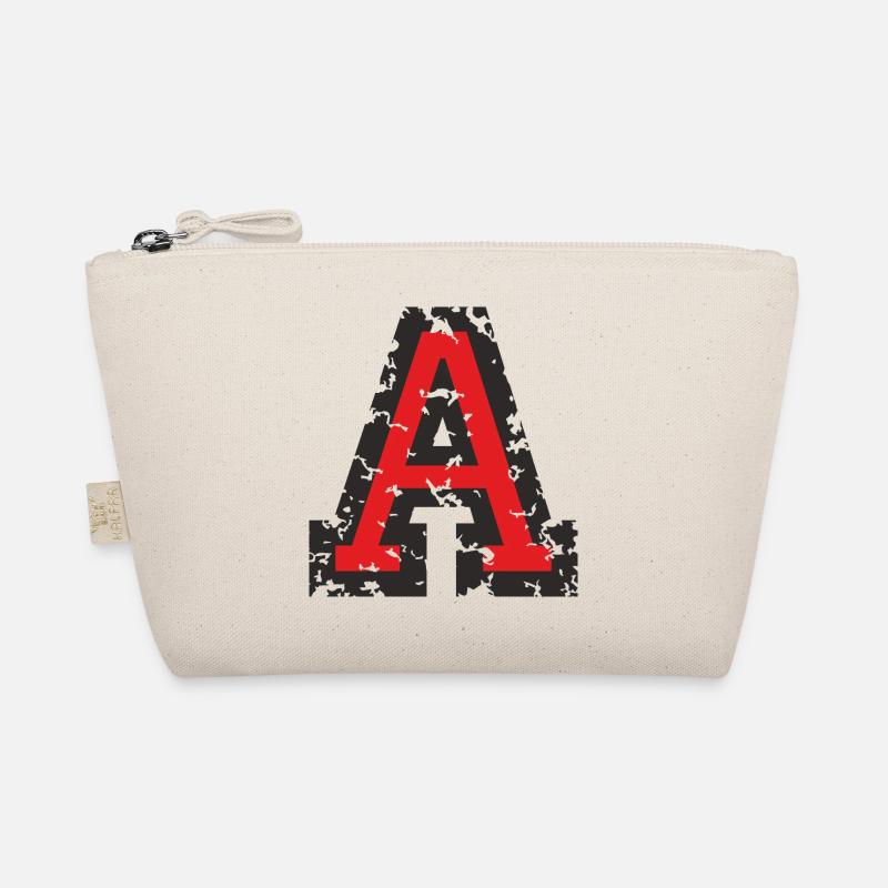 A (Vintage Rot) Buchstabe A - Bio-Täschchen - Natur