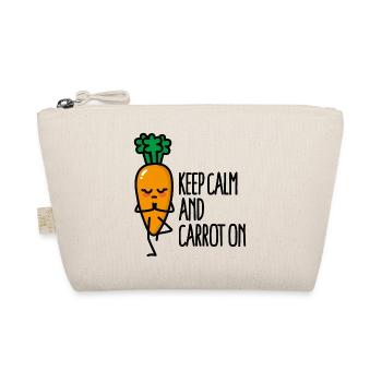 Restez calme et carotte sur une carotte végétalienne de yoga drôle - Trousse biologique - nature - Devant