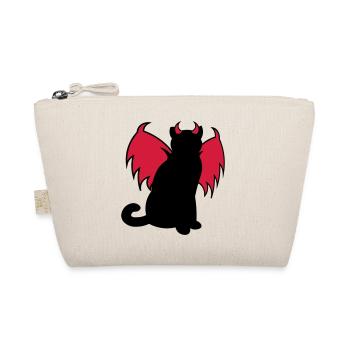 Devil Cat / Teufelskatze / chat diable / gift idea - Organic Pouch - nature - Front