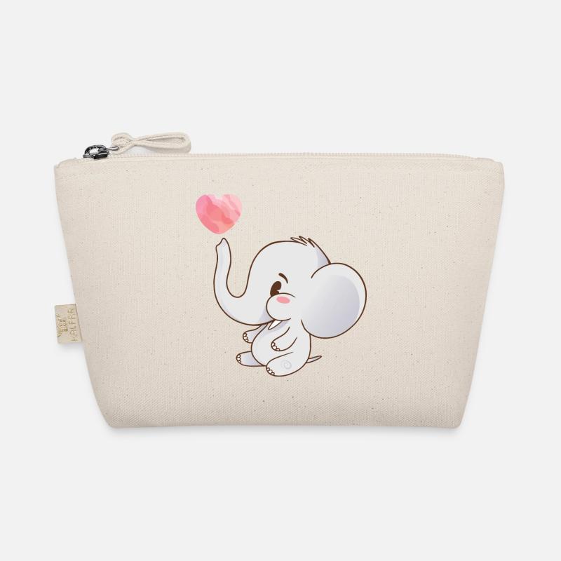 Heart Thrower Elephant Motifs Organic Pouch