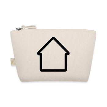 Minimales Hausumriss-Icon für Haus und Eigentum - Bio-Täschchen - Natur - Vorne
